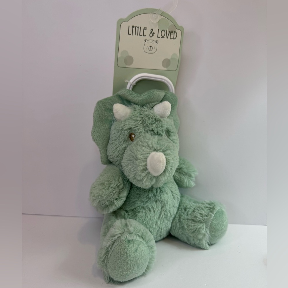 Adorable Green Dinosaur Plush Stroller Toy